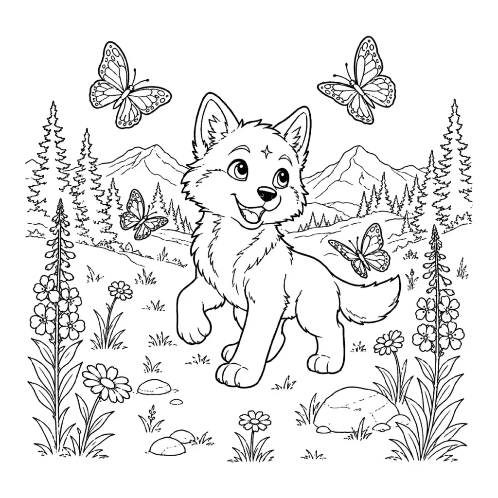 Coloriage Oliver et la ronde des papillons
